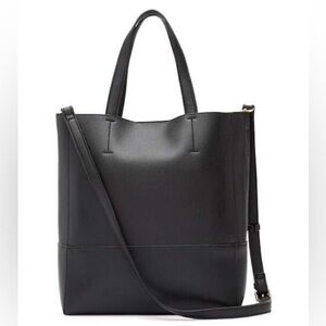 Urban Expressions Marlin Vegan Leather Crossbody Convertible Large Tote Black